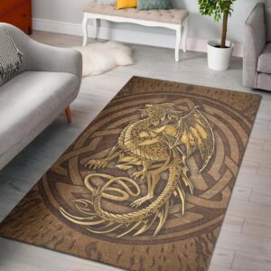 Celtic Vintage Dragon With Knot Area Rug